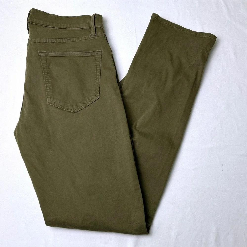 Banana Republic Mens Slim Fit 5-Pocket Stretch Pants Size 32x34 Olive Green